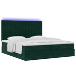 vidaXL Cadre de lit ottoman avec matelas vert foncé 200x200 cm velours