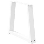 vidaXL Pieds de table basse en forme de V  2 pièces  blanc  70 x (42-43 3) cm  acier