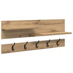 vidaXL Porte-manteau mural chêne artisanal 90 x 15 x 36 cm