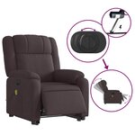 vidaXL Fauteuil inclinable de massage électrique Marron foncé Tissu