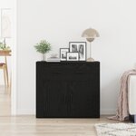 Buffet vidaXL Noir Chêne 80x33x70 cm Bois d'ingénierie