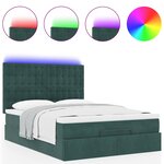 vidaXL Cadre de lit ottoman avec matelas vert foncé 140x200 cm velours