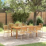 vidaXL Ensemble de salle à manger pour jardin 9 Pièces Beige Poly rotin