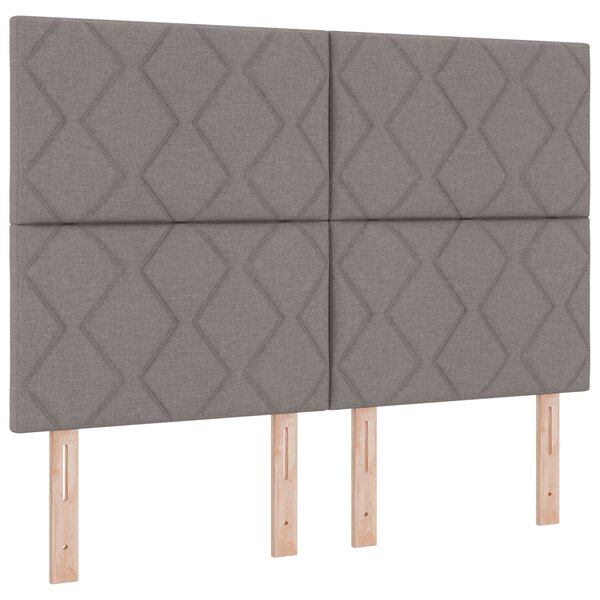 vidaXL Lit à ressorts avec matelas et lumière LED en taupe – 140x190 cm tissu