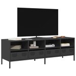 vidaXL Meuble TV noir 135x39x43 5 cm acier laminé à froid