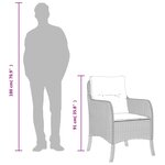 vidaXL Ensemble à manger de jardin 3 Pièces et coussins marron poly rotin