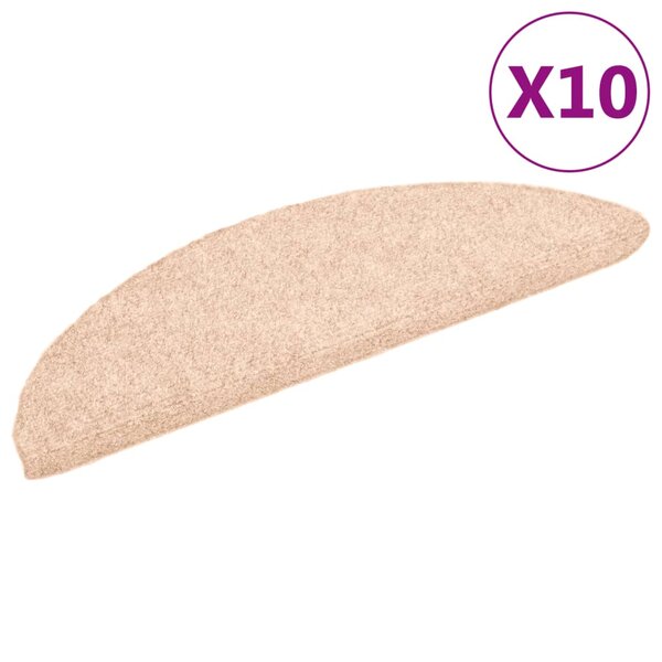 vidaXL Tapis autoadhésifs de marches 10Pièces Marron 56x17x3cm Aiguilleté