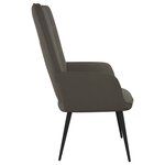 vidaXL Chaise de relaxation Gris foncé Velours