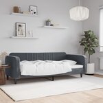 vidaXL Lit de repos sans matelas gris foncé 90x200 cm velours
