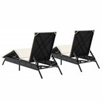 vidaXL Chaises longues avec coussins lot de 2 noir résine tressée