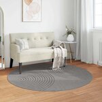 vidaXL Tapis de surface Rond HUARTE Gris Ø 200 CM Polyester