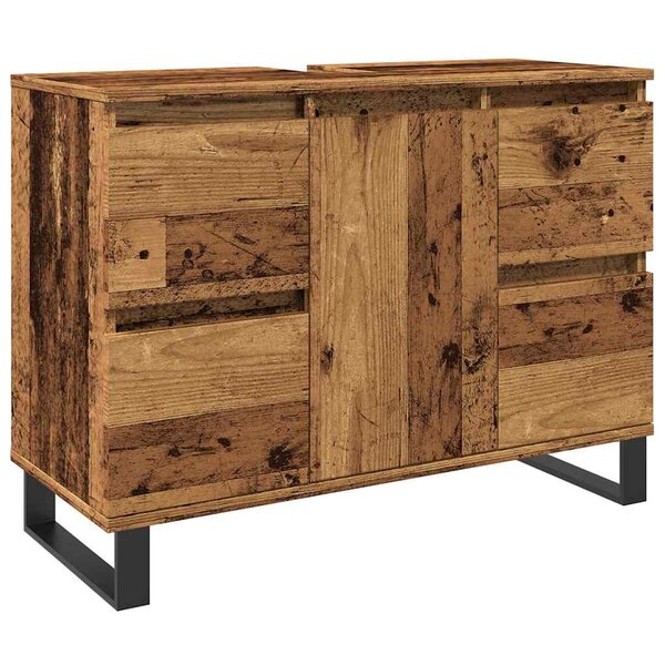 vidaXL Armoire de salle de bain vieux bois 80x33x60 cm bois ingénierie