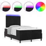vidaXL Lit à ressorts avec matelas Noir 120 x 200 cm Velours