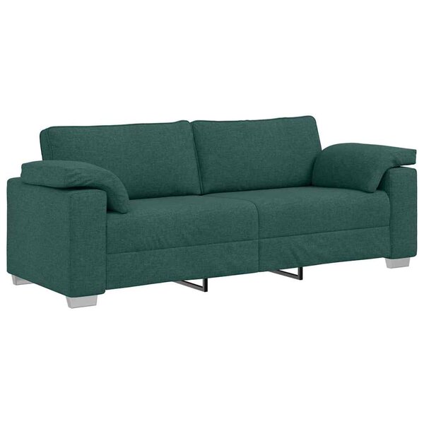 vidaXL Canapé avec coussin Vert foncé 219 x 77 x 82 cm tissu