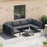 vidaXL Ensemble de canapé de jardin Anthracite Acier