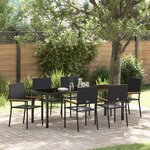 vidaXL Ensemble de Salle à Manger de Jardin 7 Pièces Noir Poly Rattan