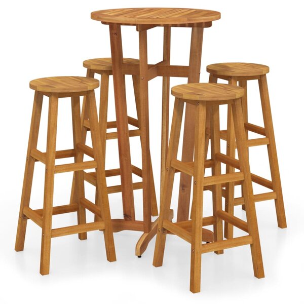 vidaXL Ensemble de bar de jardin 5 Pièces bois d'acacia solide