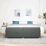 vidaXL Cadre de lit avec matelas Gris foncé 200 x 200 cm tissu
