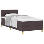 vidaXL Lit à ressorts avec coussin Marron foncé 100 x 200 cm tissu