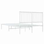 vidaXL Cadre de lit métal avec tête de lit blanc 120x200 cm
