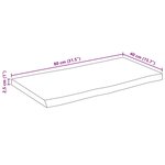 vidaXL Dessus de table 80x40x2 5 cm bord vivant bois massif manguier