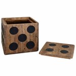 vidaXL Boîte de rangement Bois Mindi 40x40x40 cm Design Dés
