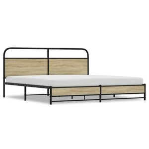 vidaXL Cadre de lit en métal sans matelas chêne sonoma 200x200 cm