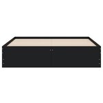 vidaXL Cadre de lit avec tiroirs sans matelas noir 140x200 cm