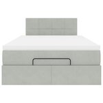 vidaXL Lit ottoman avec matelas et LED gris clair 120x190cm velours