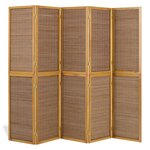 Paravent bois 5 pans  bambou marron
