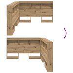 vidaXL Tête de lit de rangement avec étagère chêne artisanal 120 cm