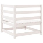 vidaXL Canapé d'angle de jardin blanc bois de pin massif