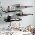 vidaXL Étagère murale flottante 4 Pièces Noir brillant 60x23 5x3 8 cm MDF