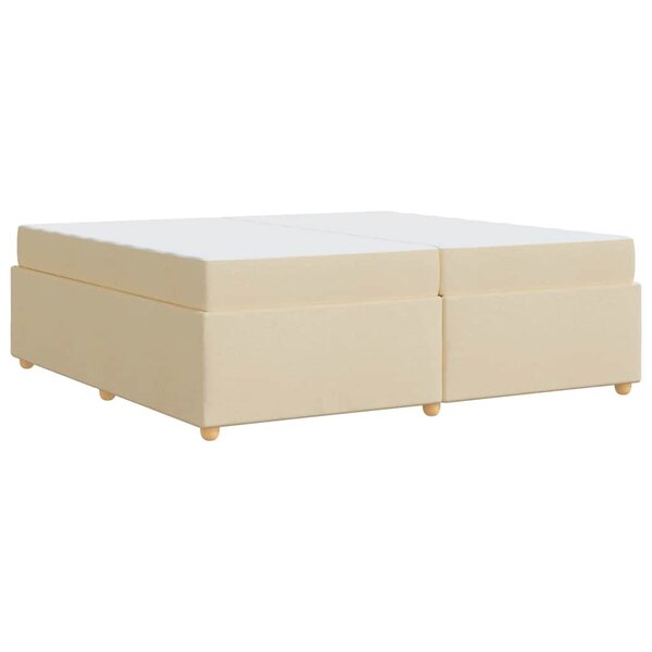 vidaXL Cadre de lit avec matelas avec matelas Crème 200 x 200 cm tissu