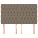 vidaXL Tête de lit Taupe 144x7x118/128 cm Tissu