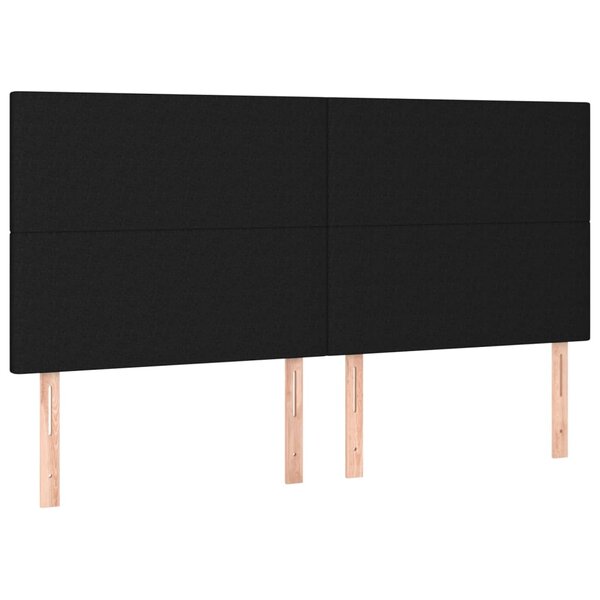 vidaXL Têtes de lit 4 Pièces Noir 100x5x78/88 cm Tissu