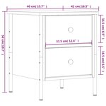 vidaXL Tables de chevet 2Pièces chêne marron 40x42x50cm bois d'ingénierie