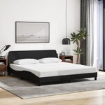 vidaXL Cadre de lit sans matelas noir 160x200 cm tissu