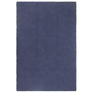 vidaXL Tapis rectangulaire Bleu marine 160x230 cm Coton