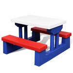 vidaXL Table et bancs de pique-nique avec parasol pour enfants