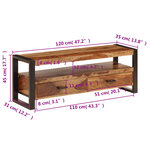 vidaXL Meuble TV 120x35x45 cm Bois solide de Sesham
