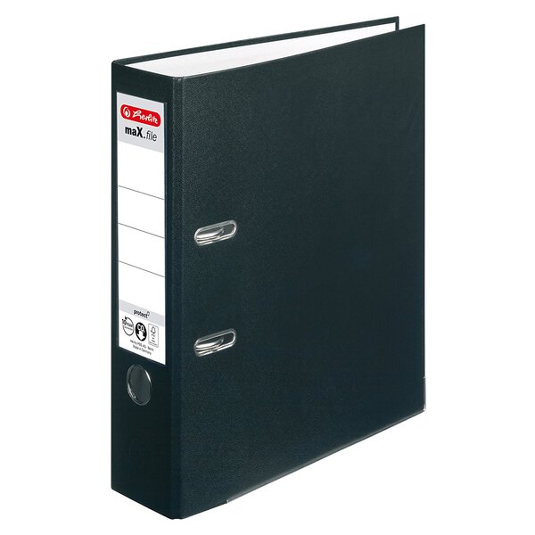 Classeur à Levier maX.file protect Dos de 80 mm Noir HERLITZ