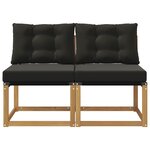 vidaXL 2 pc Sofa de milieu extérieur Blanc