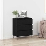 Buffet vidaXL avec tiroirs Bois noir 60x35x70 cm Matériau en bois reconstitué
