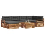 vidaXL Ensemble de canapés d'extérieur 7 Pièces Naturel et Anthracite
