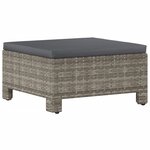 vidaXL Salon de jardin 9 Pièces avec coussins Gris Résine tressée