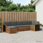 vidaXL Ensemble de canapés d'extérieur 6 pc Naturel et Anthracite