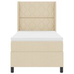 Lit à ressorts avec matelas vidaXL crème 100x200 cm en tissu