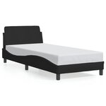 vidaXL Cadre de lit avec tête de lit sans matelas noir 80x200 cm tissu