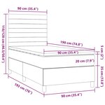 vidaXL Sommier à lattes de lit avec matelas Taupe 90x190 cm Tissu